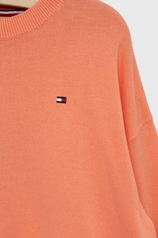 Lány Tommy Hilfiger gyerek pamut pulóver KG0KG06909.9BYY narancssárga