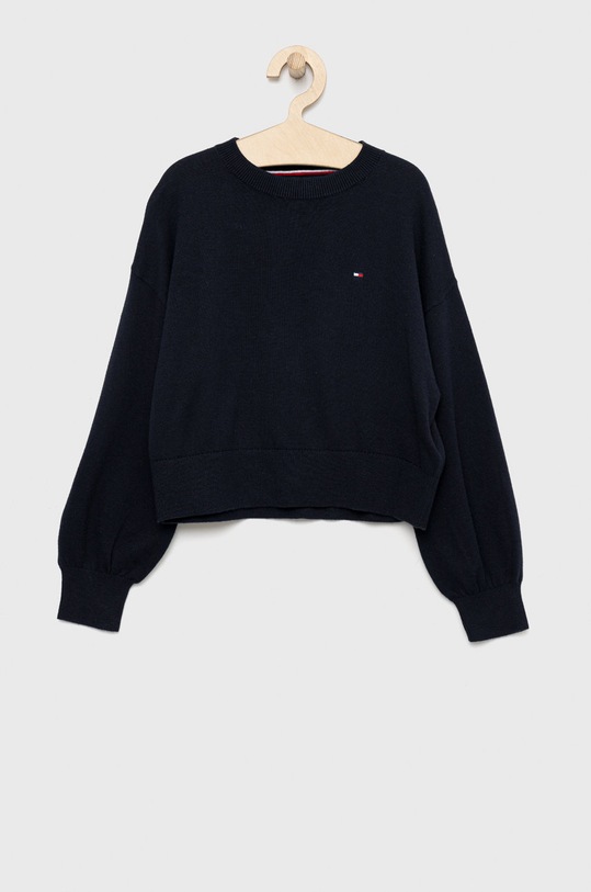Tommy Hilfiger gyerek pamut pulóver vékony sötétkék KG0KG06909.9BYY