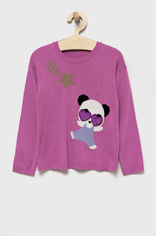 United Colors of Benetton pulover copii imprimeu violet 1170H100G.P