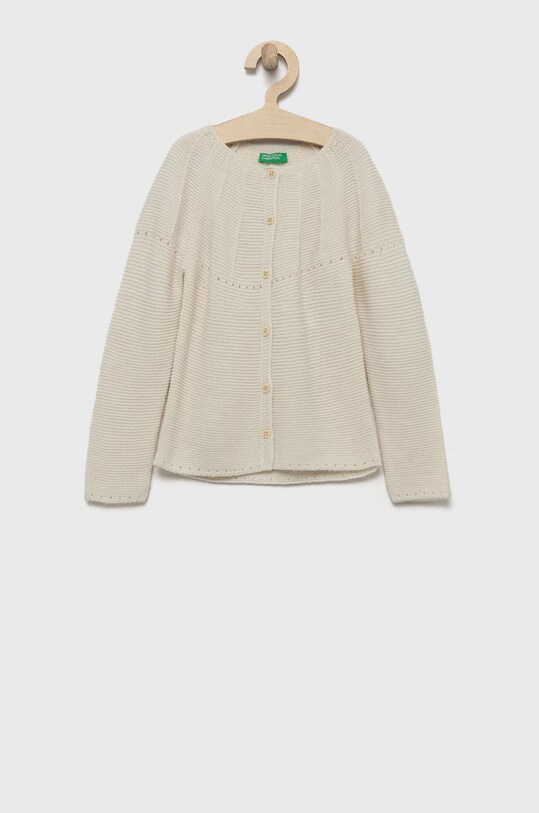 United Colors of Benetton pulover pentru copii din amestec de lana uni bej 1076G5006.P