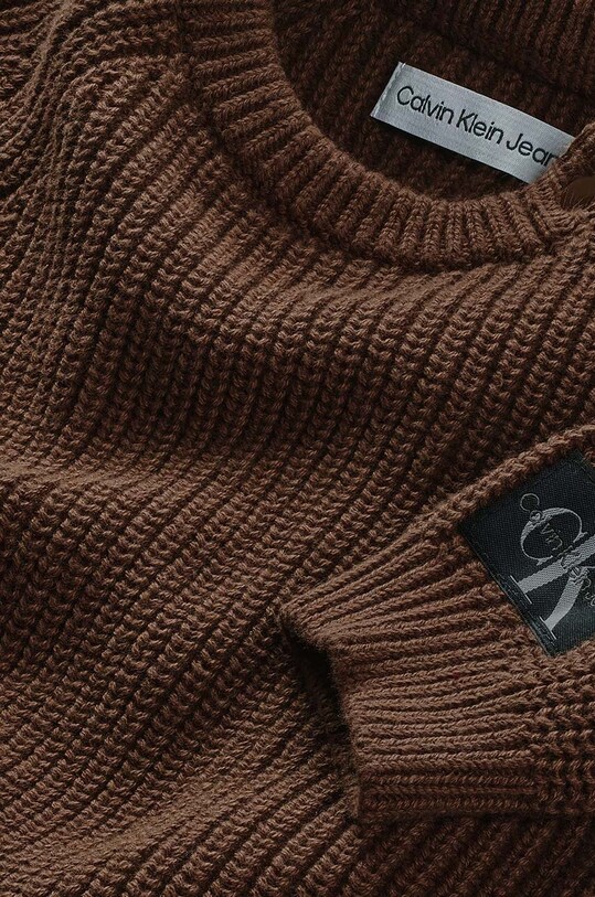 Fiú Calvin Klein Jeans gyerek pamut pulóver IN0IN00027.9BYY barna