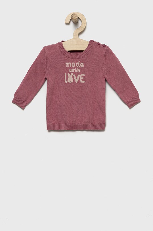 Детский хлопковый свитер United Colors of Benetton аппликация розовый 112CB1009.W