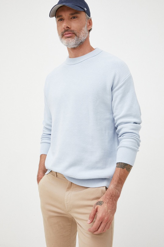 Calvin Klein pulover de bumbac grosime medie albastru K10K109483.9BYY