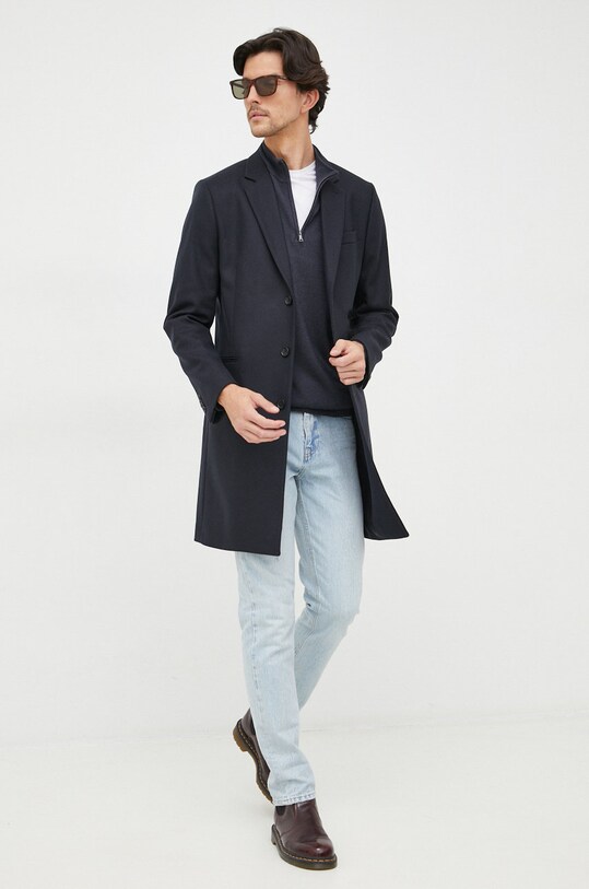 Paul&Shark sweter wełniany 11311100 granatowy AW24