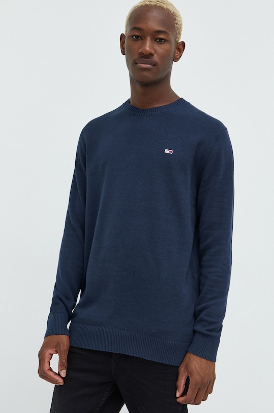 Βαμβακερό πουλόβερ Tommy Jeans άλλο σκούρο μπλε DM0DM13273.9BYY