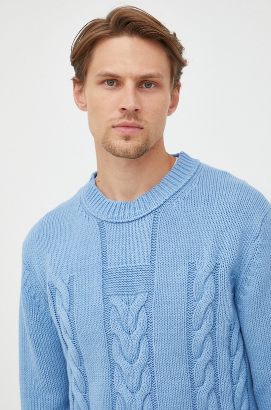 Tiger Of Sweden sweter z domieszką lnu niebieski T70928001