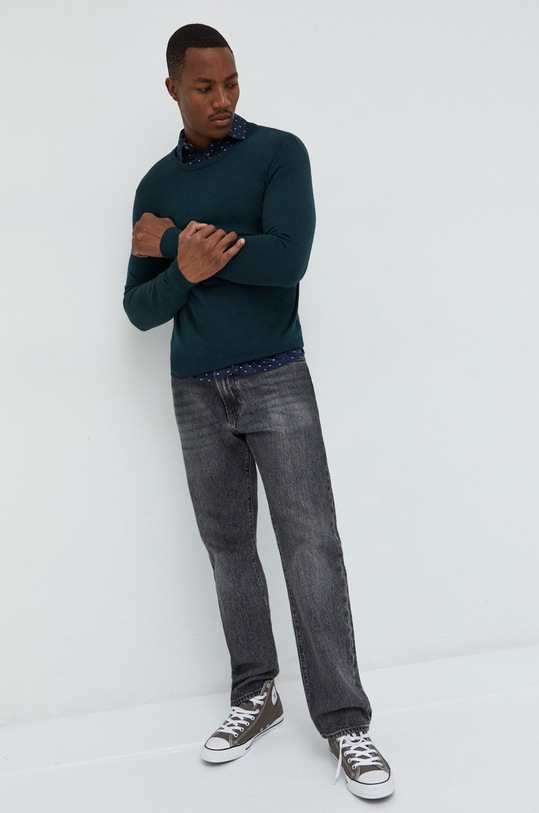 Tiger Of Sweden sweter wełniany T68915055 turkusowy AW22