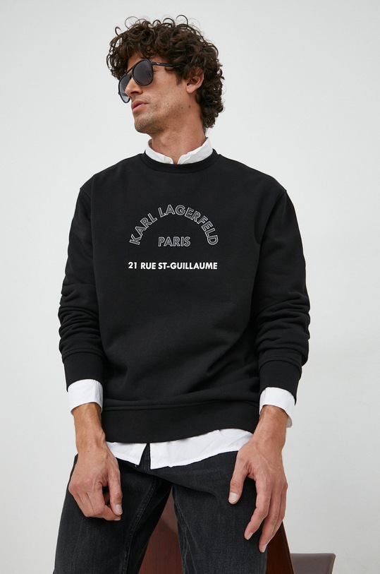 Mikina Karl Lagerfeld bez kapuce černá 524910.705420