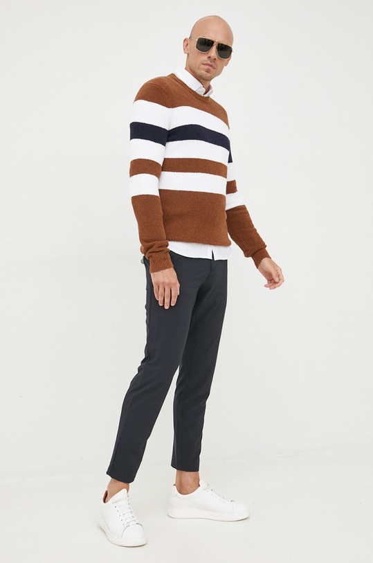 Michael Kors sweter CU2604C5GF brązowy AW22
