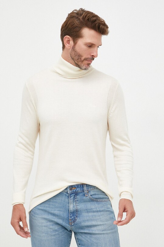 Guess sweter z domieszką wełny z domieszką wełny beżowy M2BR08.Z3142
