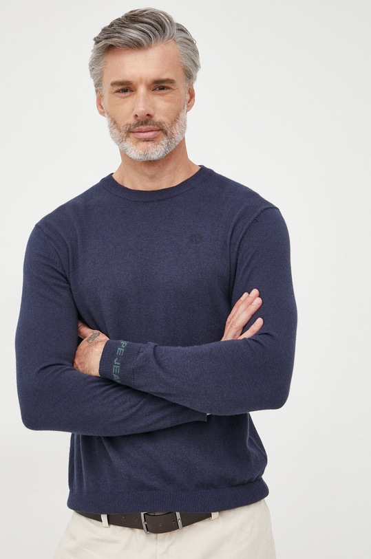 Pepe Jeans pulover din amestec de lana subtiri bleumarin PM702240.594