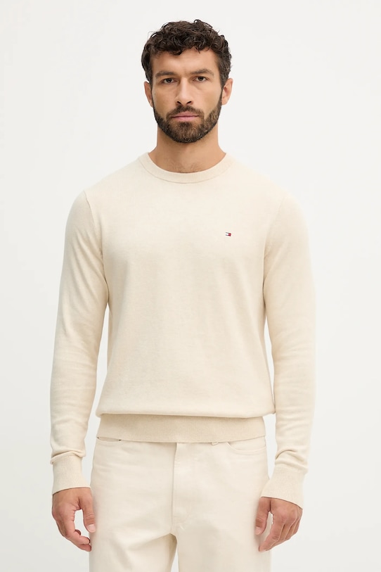 Tommy Hilfiger sweter z domieszką kaszmiru pozostałe beżowy MW0MW28046.9BYY