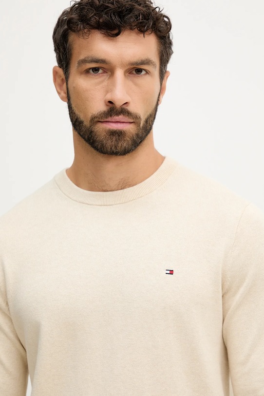 Tommy Hilfiger πουλόβερ με μείγμα κασμίρ μπεζ MW0MW28046.9BYY
