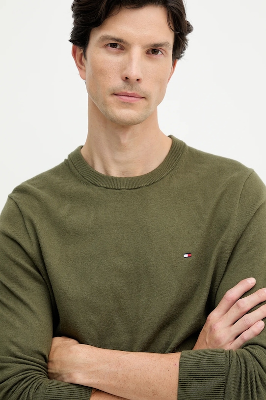 Светр з домішкою кашеміру Tommy Hilfiger зелений MW0MW28046.9BYY