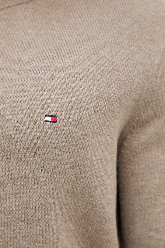 Sveter s prímesou kašmíru Tommy Hilfiger MW0MW28046.9BYY hnedá