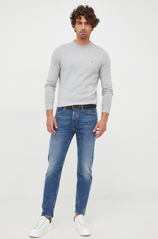 Svetr s příměsí kašmíru Tommy Hilfiger MW0MW28046.9BYY šedá AW25