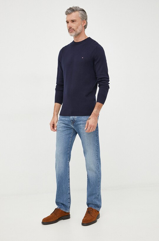 Светр з домішкою кашеміру Tommy Hilfiger MW0MW28046.9BYY темно-синій NC24