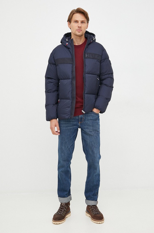 Svetr s příměsí kašmíru Tommy Hilfiger MW0MW28046.9BYY burgundské NC24