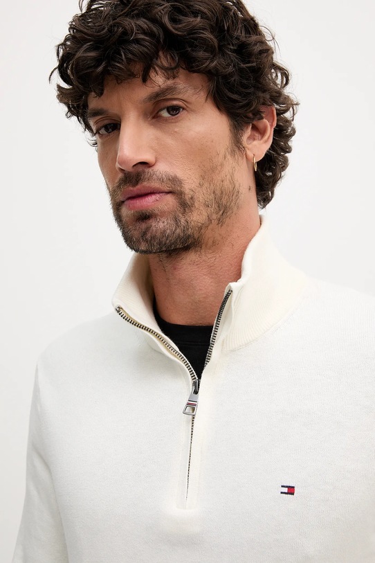 Tommy Hilfiger sweter z domieszką kaszmiru beżowy MW0MW28049.9BYY