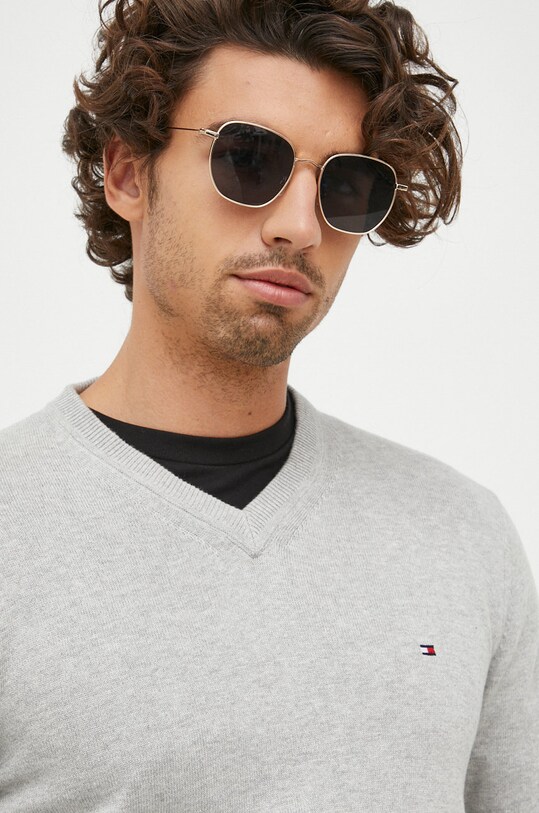 Tommy Hilfiger pulover din amestec de casmir gri MW0MW28047.9BYY