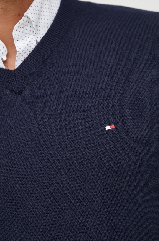 Svetr s příměsí kašmíru Tommy Hilfiger MW0MW28047.9BYY námořnická modř
