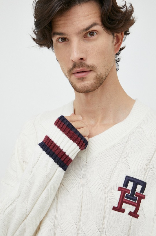 Vlněný svetr Tommy Hilfiger MW0MW27764.9BYY bílá