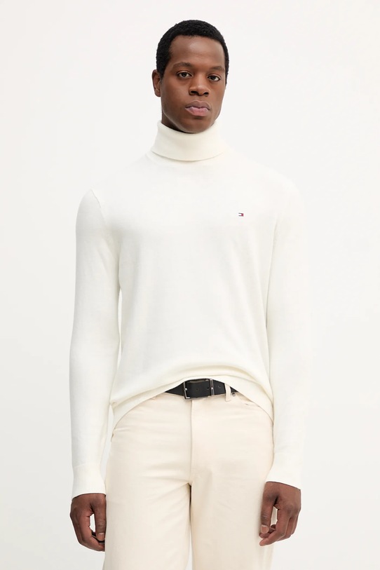 Tommy Hilfiger sweter z domieszką kaszmiru z domieszką wełny beżowy MW0MW28048.9BYY