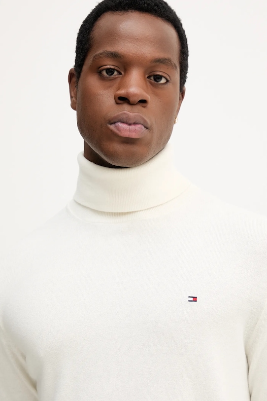 Tommy Hilfiger sweter z domieszką kaszmiru beżowy MW0MW28048.9BYY