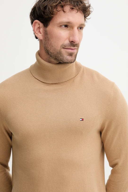 Tommy Hilfiger sweter z domieszką kaszmiru brązowy MW0MW28048.9BYY