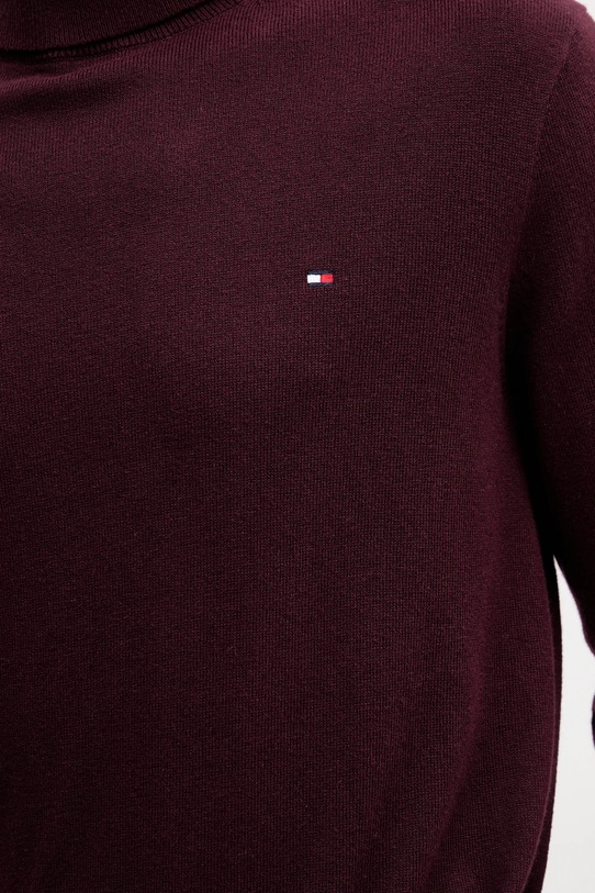 Tommy Hilfiger sweter z domieszką kaszmiru MW0MW28048.9BYY bordowy