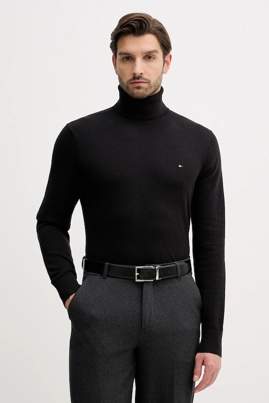 Rolák s prímesou kašmíru Tommy Hilfiger s prímesou vlny čierna MW0MW28048.9BYY