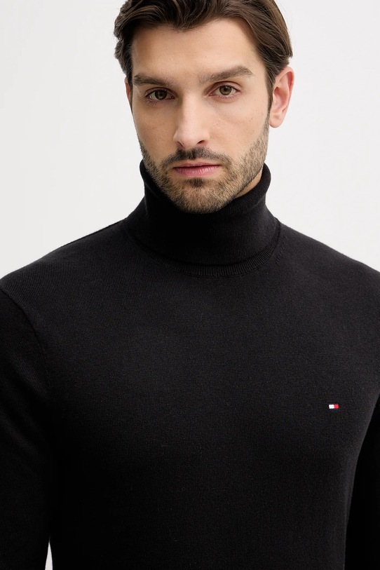 Rolák s prímesou kašmíru Tommy Hilfiger čierna MW0MW28048.9BYY