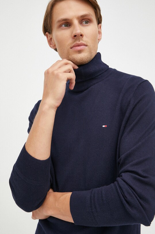 Свитер с примесью кашемира Tommy Hilfiger тёмно-синий MW0MW28048.9BYY