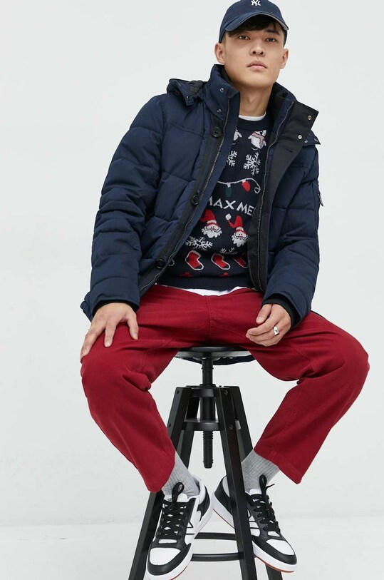 Produkt by Jack & Jones sweter bawełniany 12217932.NavyBlazer granatowy AW22