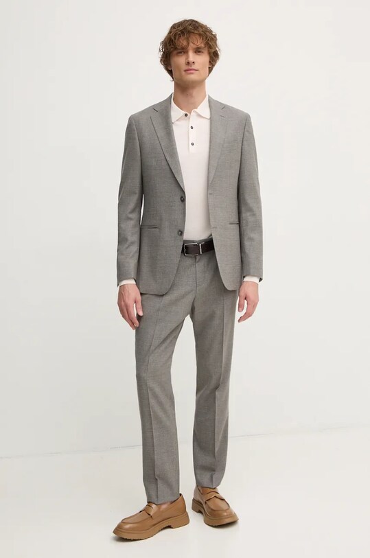 Вовняний светр BOSS 50476357 бежевий AW25