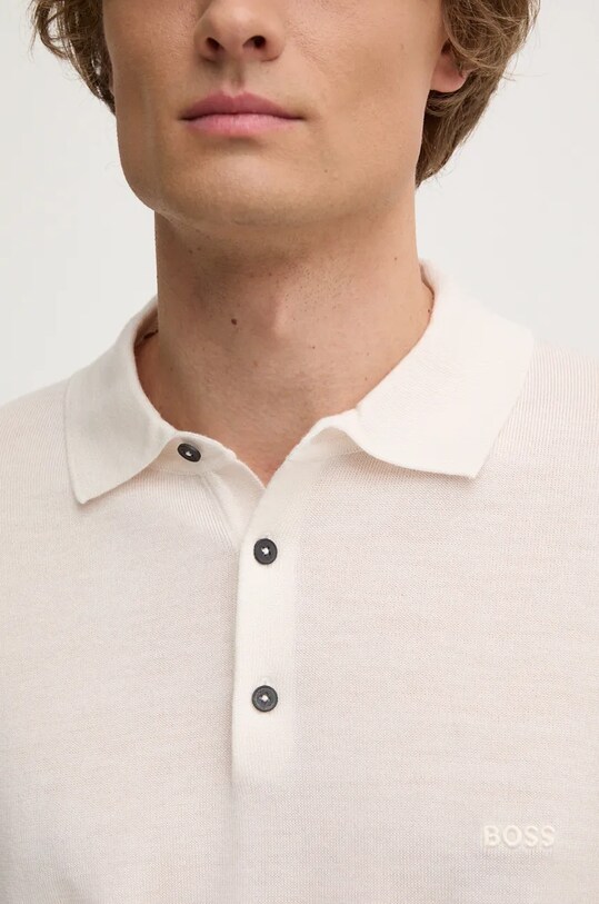 Вовняний светр BOSS 50476357 бежевий