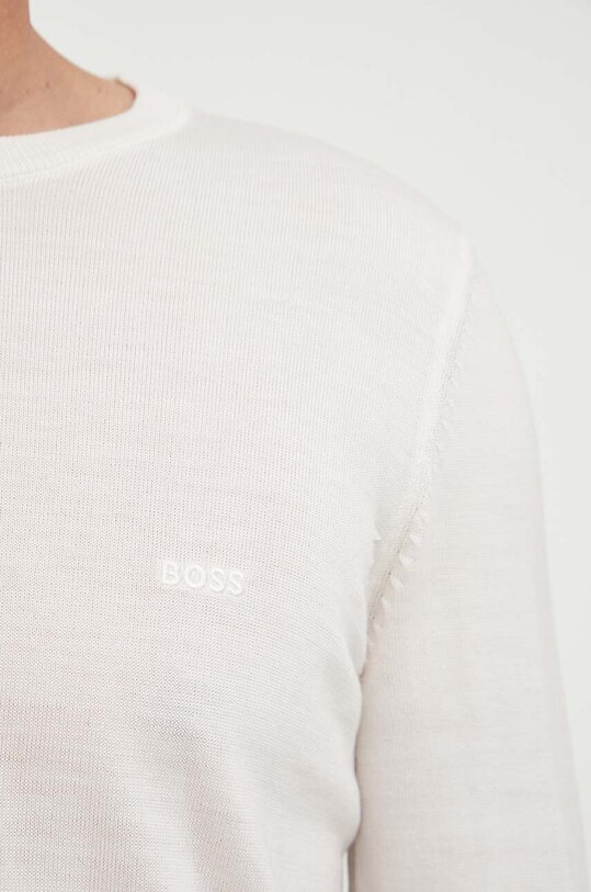 Вовняний светр BOSS 50476364 бежевий