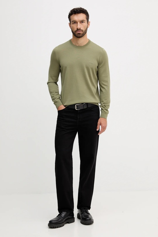 BOSS pulover de lana 50476364 verde AW25