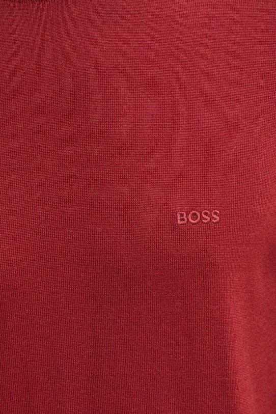 BOSS sweter wełniany 50476364 bordowy