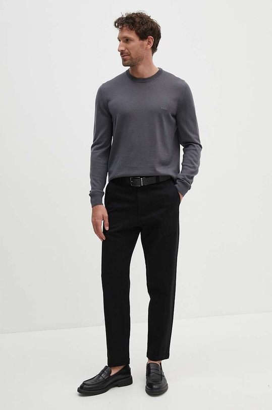 Μάλλινο πουλόβερ BOSS 50476364 γκρί AW24