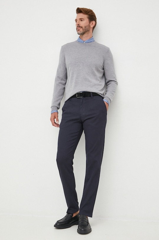 BOSS sweter wełniany 50476364 szary NC25