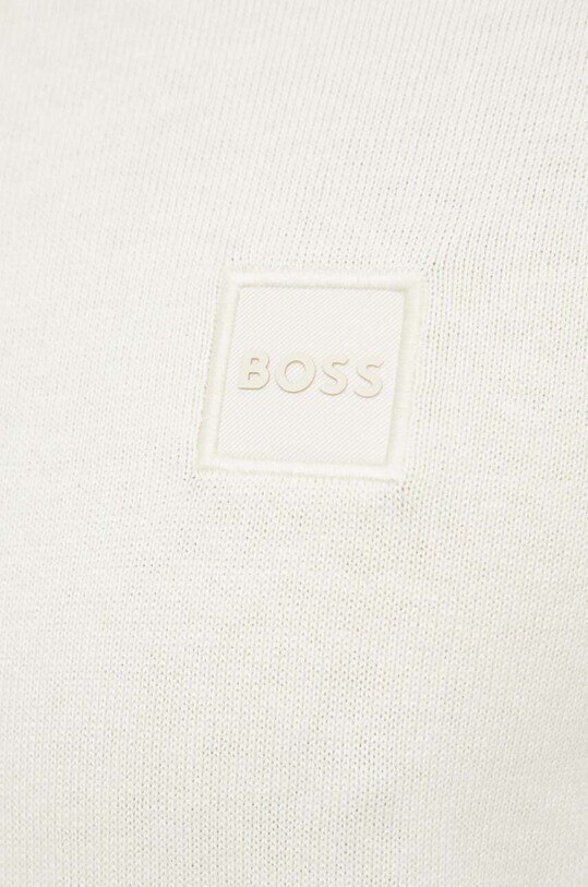 Sveter s prímesou kašmíru BOSS BOSS CASUAL 50471343 béžová
