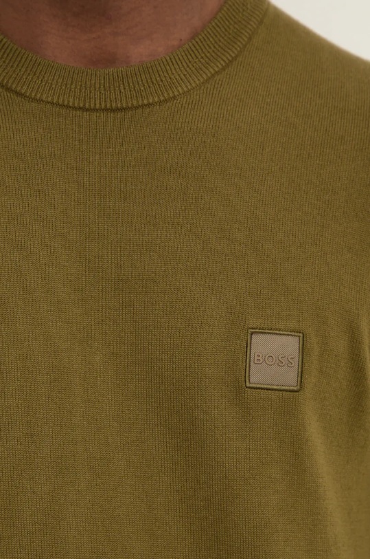 Pulover s dodatkom kašmira BOSS BOSS CASUAL 50471343 zelena