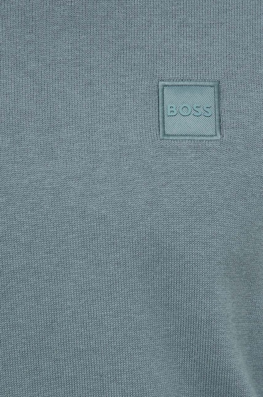 BOSS sweter z domieszką kaszmiru BOSS CASUAL 50471343 niebieski
