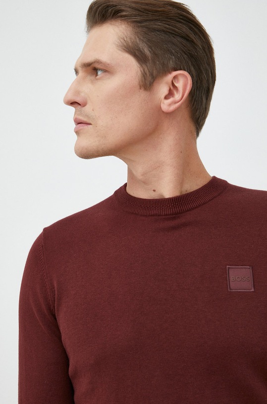 Пуловер с кашмир BOSS BOSS CASUAL с вълна кафяв 50471343