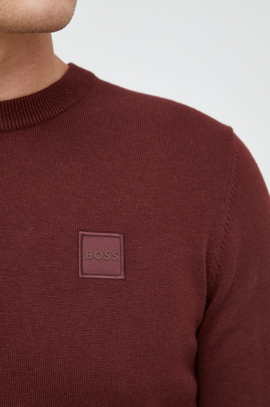 Пуловер с кашмир BOSS BOSS CASUAL 50471343 кафяв