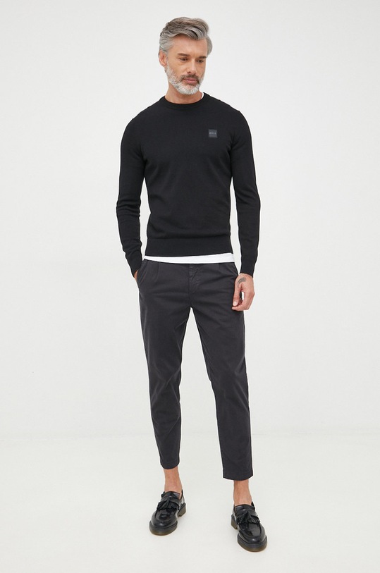 BOSS pulover din amestec de casmir BOSS CASUAL 50471343 negru AA00