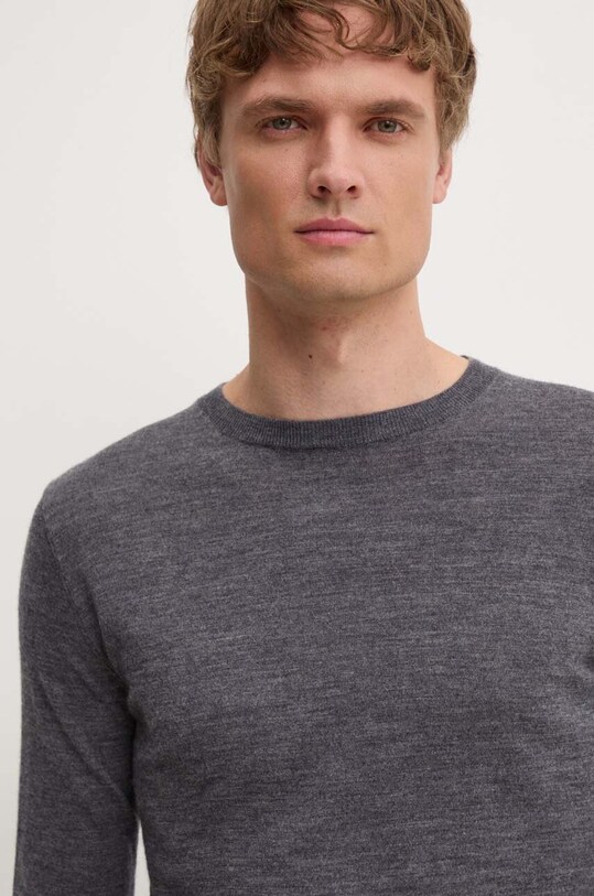Bruuns Bazaar sweter wełniany szary BBM1220