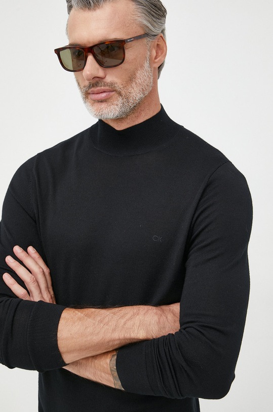 Calvin Klein sweter wełniany K10K110424.9BYY czarny