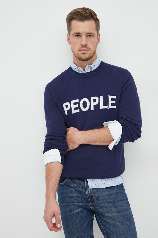 United Colors of Benetton sweter bawełniany pozostałe granatowy 1394K101W.912